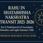 RAHU IN SHATABHISHA NAKSHATRA TRANSIT 2025–2026